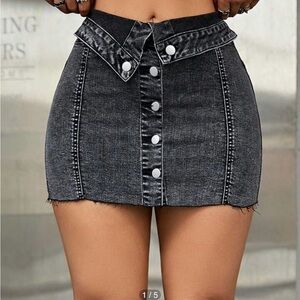 Denim skirt black stretchy